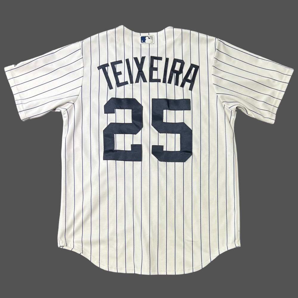 Majestic Teixeira #25 Pinstripe Jersey - White & Blue